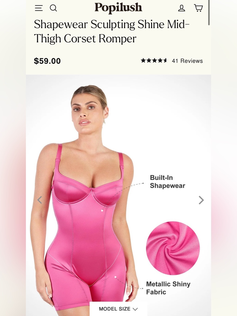 Hot Pink Underwire Shaping Bodysuit with Adjustable Straps